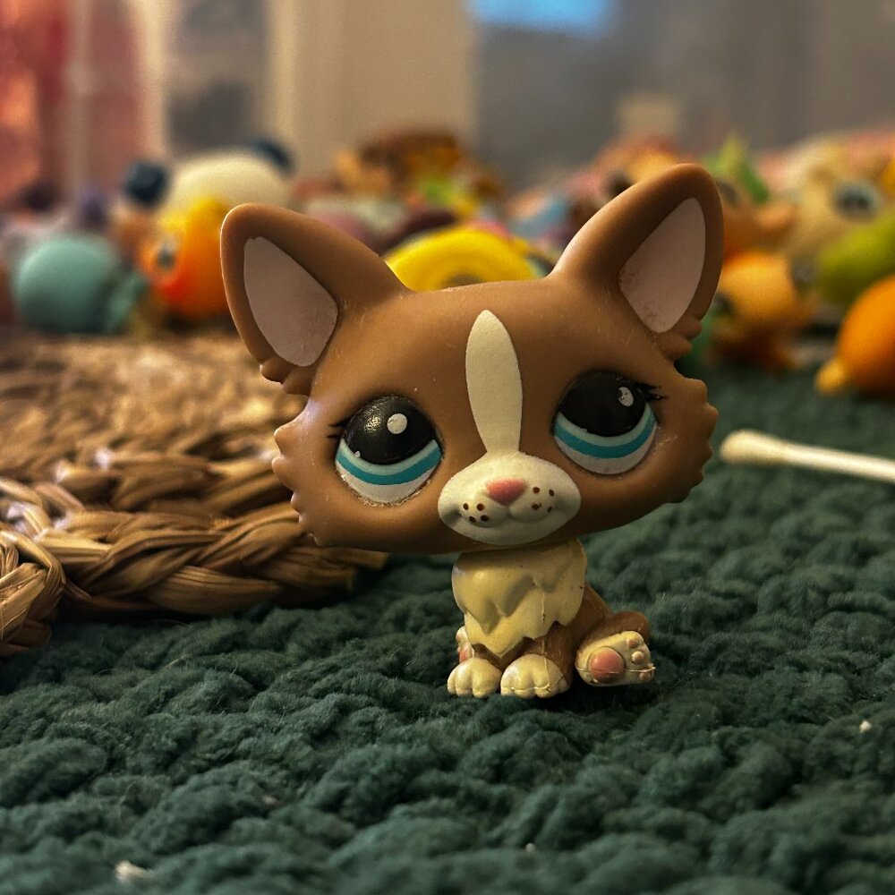 Sitting Corgi LPS Littlest Pet Shop #1864 Tan Beige